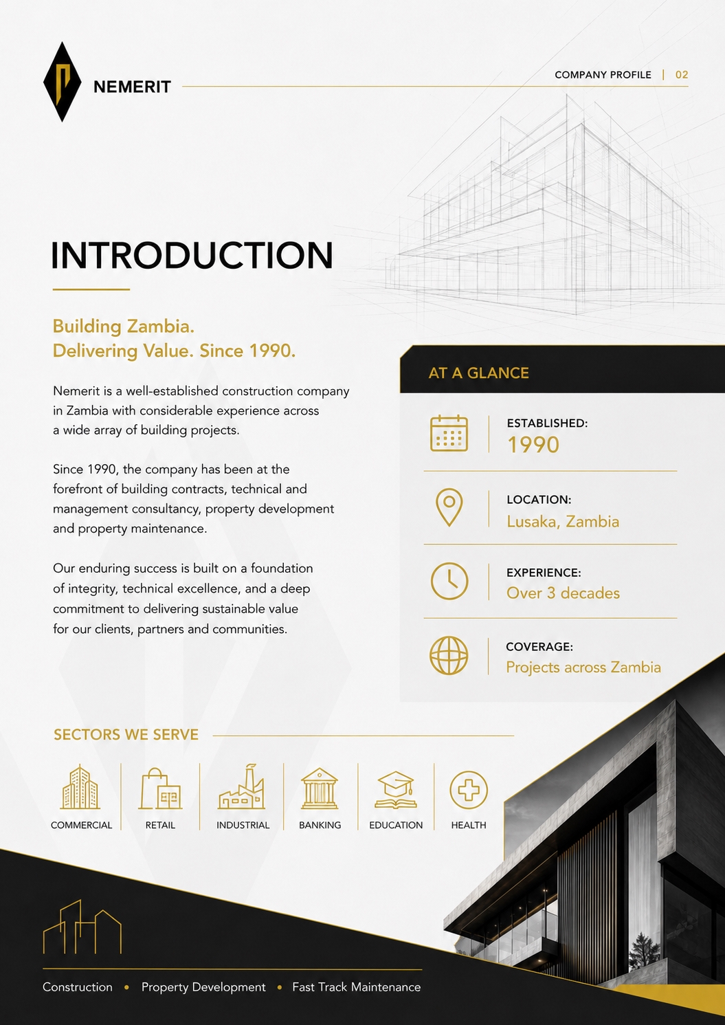 Nemerit introduction company profile page
